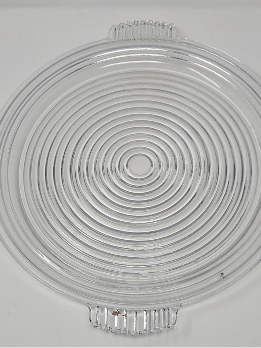 Vintage 1938 Art Deco LG Serving Platter Clear Manhattan Glass Anchor Hocking 16
